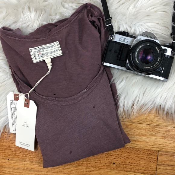 Current/Elliott Tops - current/Elliott Girlie Tee Distressed Mauve Sz 1